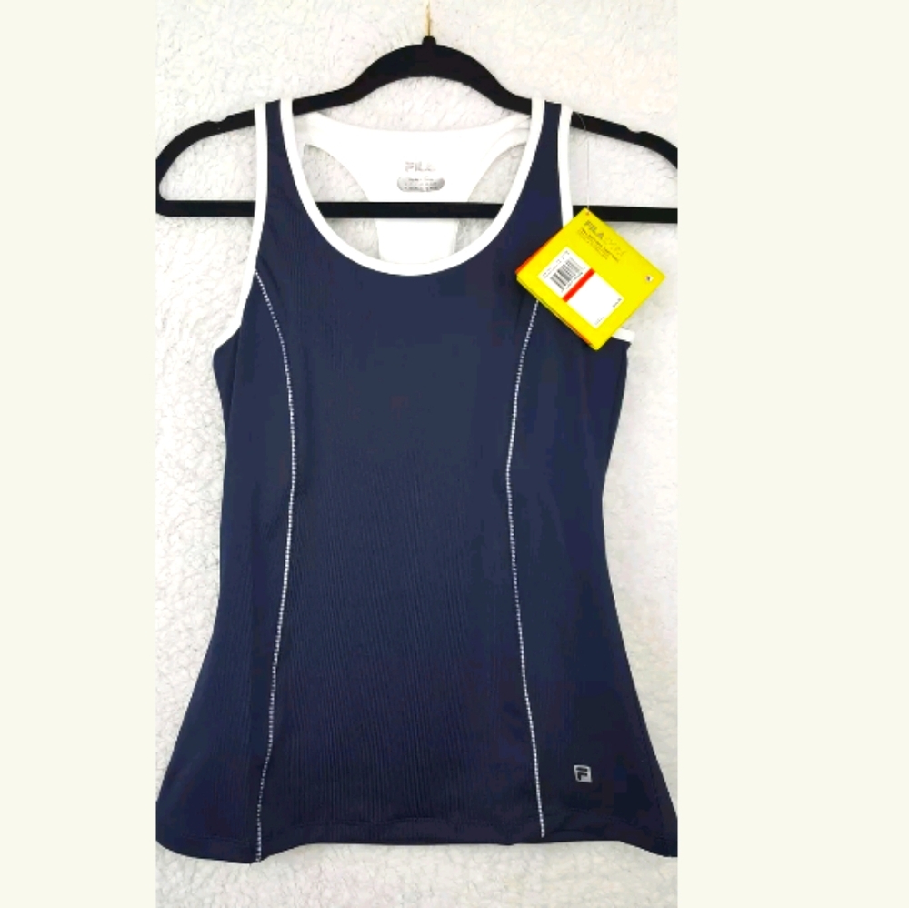 FILA Womens Gingham Racerback Tank (Sz Medium)Tenn